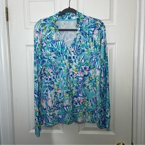 LILLY PULITZER Blue Ibiza Cabana Cocktail Cassi UPF 50+ Popover Medium